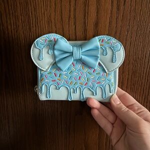 Loungefly Light Blue Sprinkles Bow Drip Zip Wallet